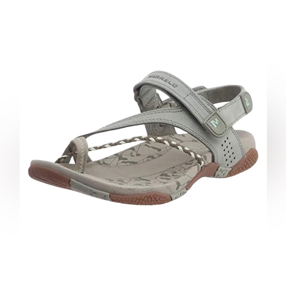 Merrell Siena Sandals Outdoor Active Comfort Shoes Gray Leather Womens 8 - Picture 1 of 9